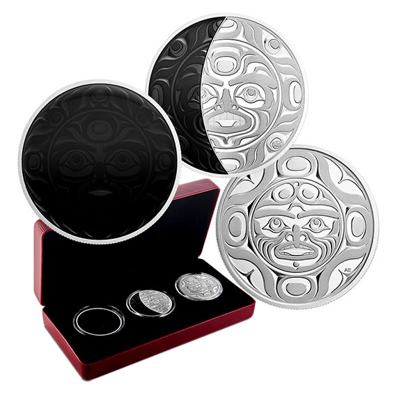 RCM-New-Release-�-2017-Phases-Of-The-Moon---2-Oz.-Pure-Silver-Coloured-3-Coin-Set